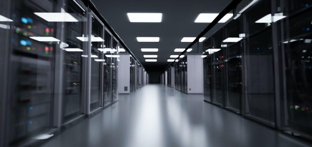 Server room, modern data center.